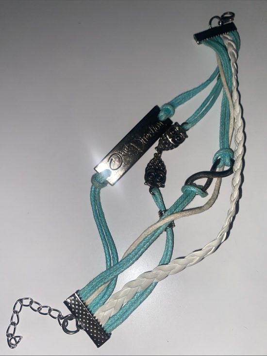 Jewelry - One Direction Turquoise & White Layered Infinity Owl Bracelet